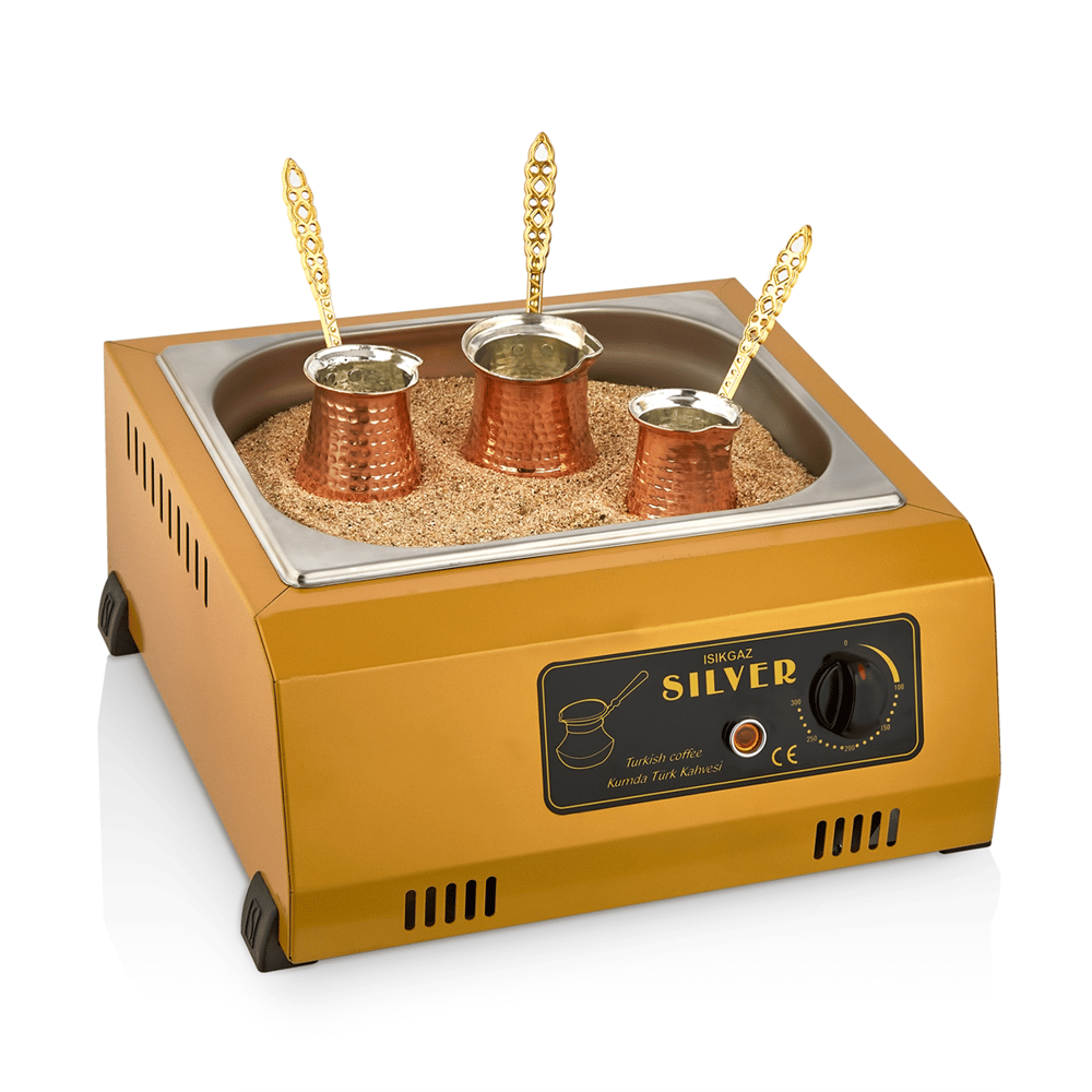Silverinox KUMDA KAHVE MAKİNESİ 2 Cezve Gold
