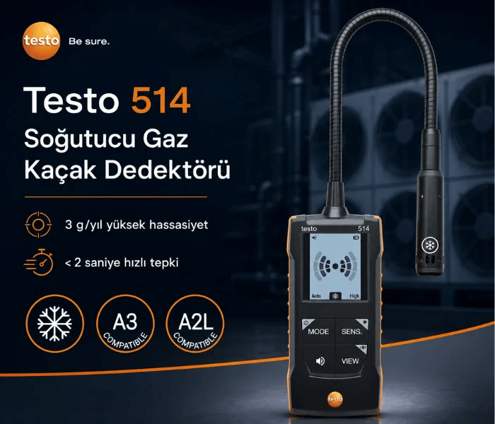 Testo 514 Soğutucu Gaz Kaçağı Tespit Cihazı | Değiştirilebilir Prob