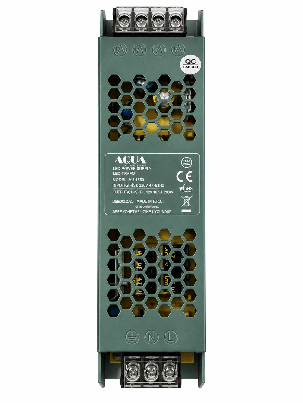 1 Adet EDSON AQUA AU 1550 Süper Slim 16,5A Led Trafosu 12V 200W