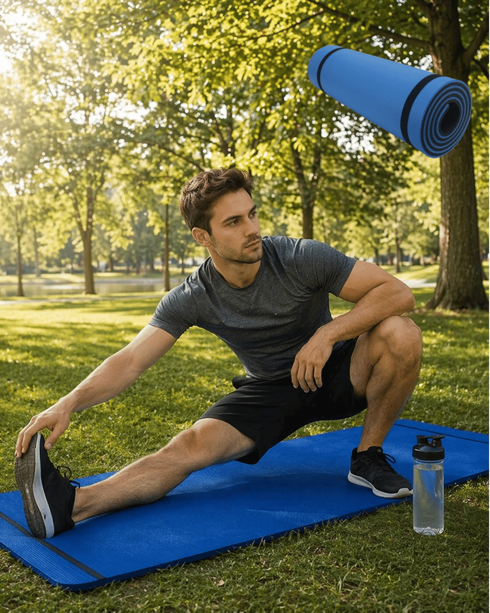 10 mm Fitness Minderi Tırtıklı Kaymaz Yüzey Esnek Darbe Emici Eva Yapı