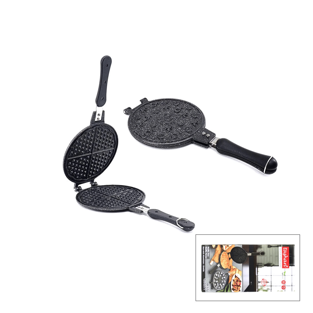 20cm Granit Döküm Waffle Tava Bakalit Sap Bx40