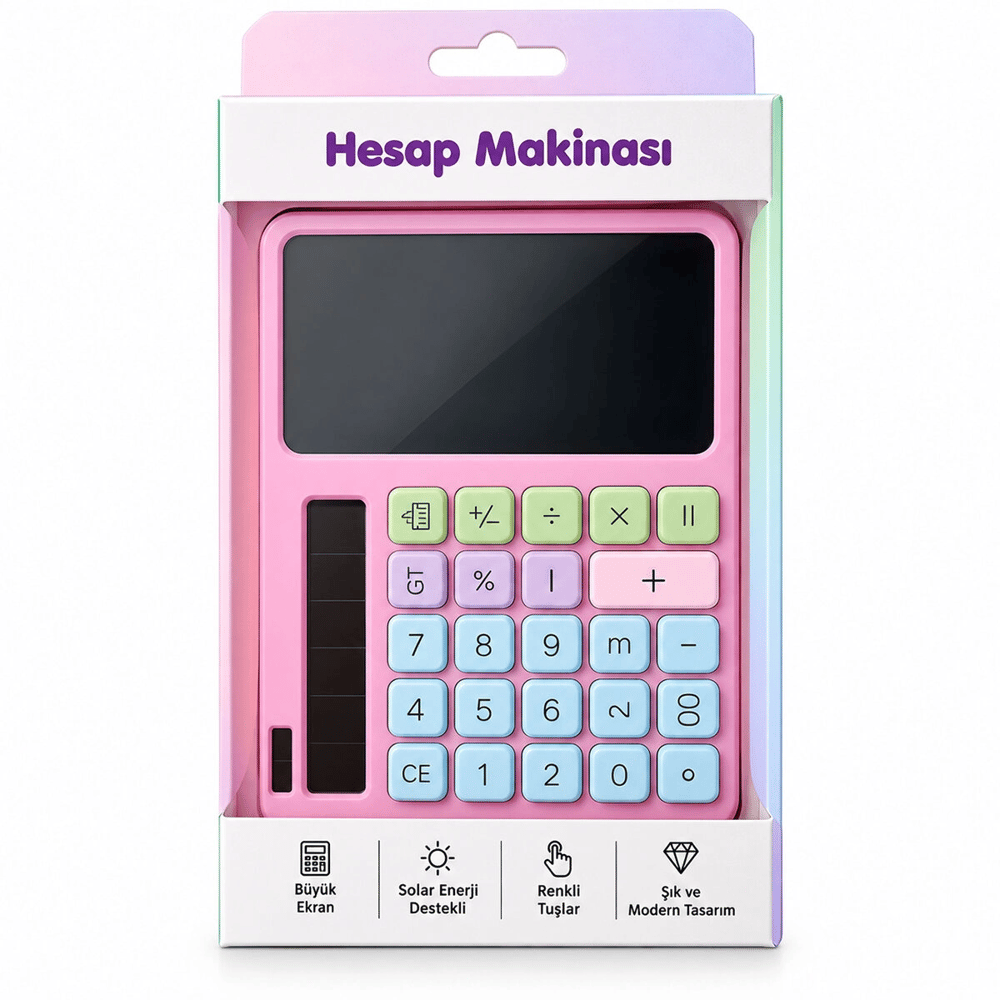 2ın1 Pilli Hesap Makinesi - Dijital Çizim Yazı Tablet Tahta Krd-8120 Bx40