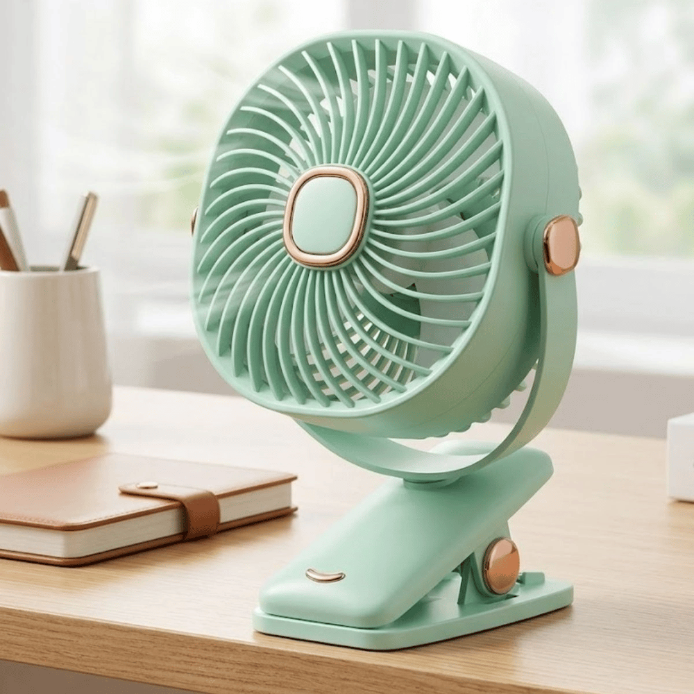 3 Kademeli Mandallı Masaüstü Fan – 360° Tam Tur Dönebilen Oynar Başlıklı Duvara Monte Edilebilen Mini Fan Zb113 Bx40