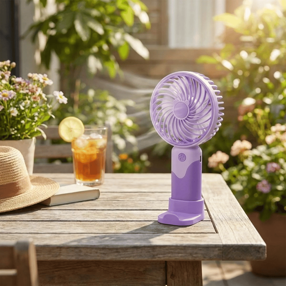 3 Kademeli Masaüstü Ve El Fanı – Telefon Tutuculu, 3 Farklı Değiştirilebilir Halka Tasarımlı Mini Fan  Mzl37a Bx40