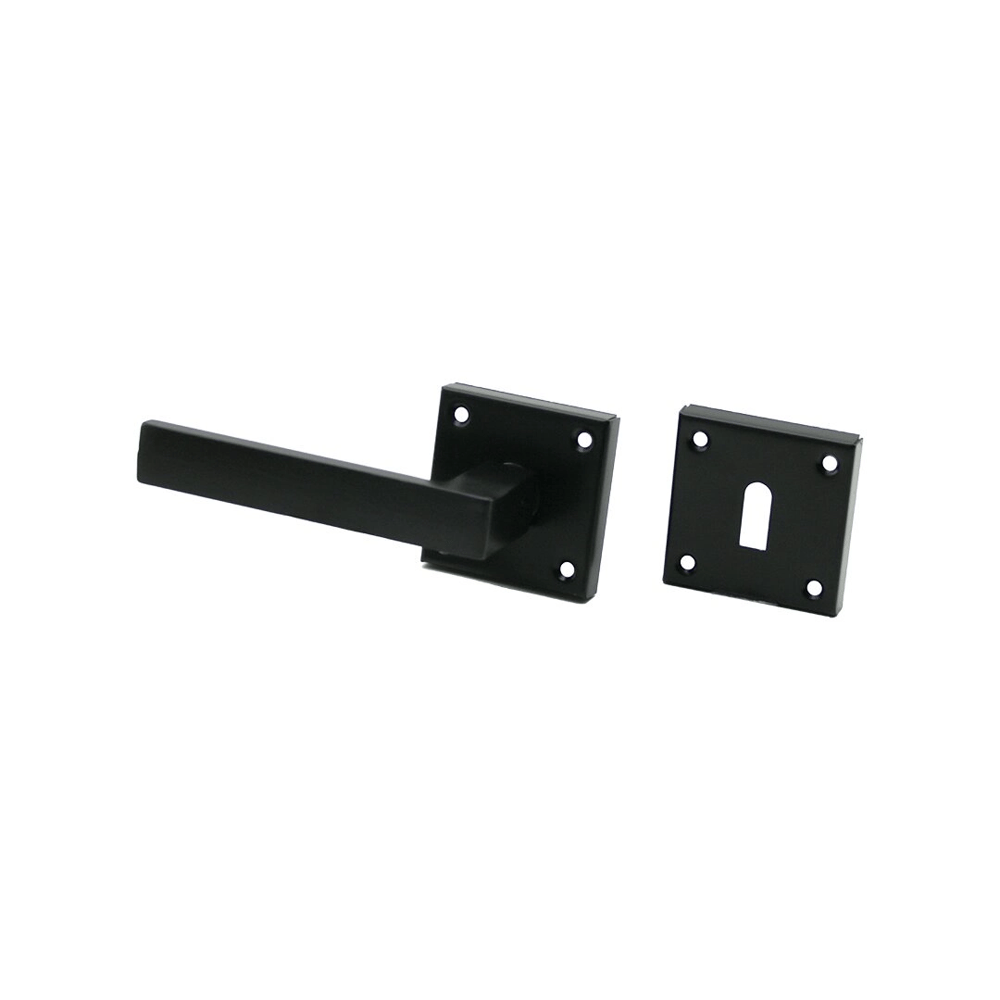 4 Takım Pratik Lama Oda  Siyah Rozetli Kapı Kolu Bx40