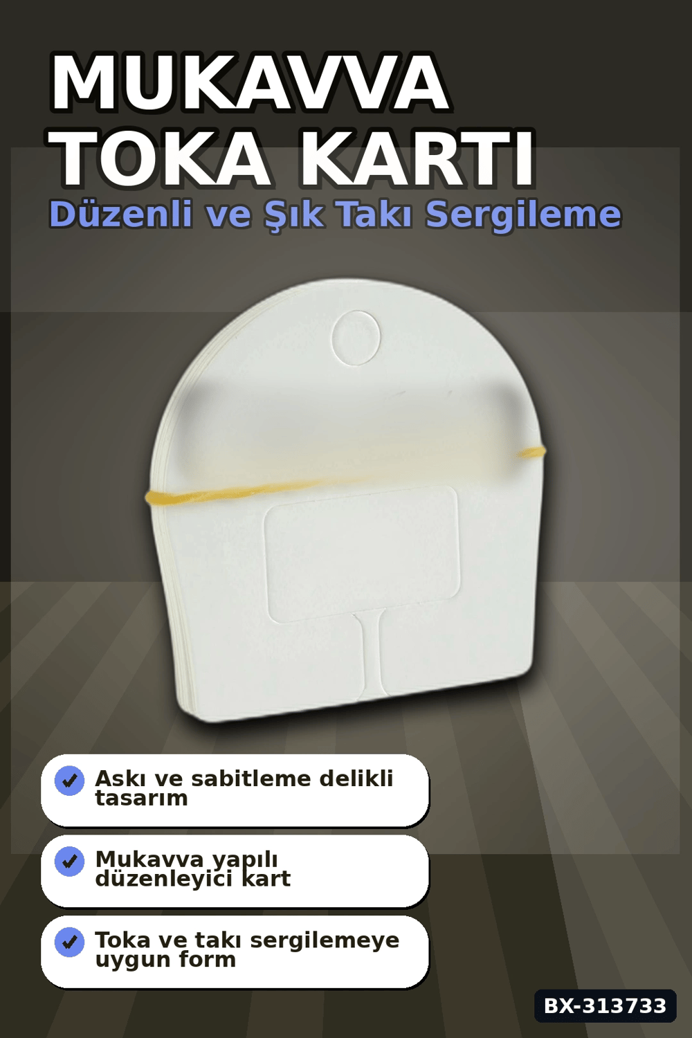 6 cm Yuvarlak Mukavva Toka Kartı 200 Adet Bağ - Takı & Makyaj Düzenleyici BX-313733