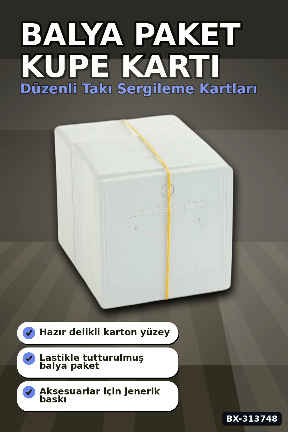7x7 cm Küpe Kartı 100 Adet Balya Paket Takı Sergileme Kartonu Perakende Toptan BX-313748