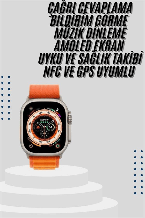 Akıllı Saat Bleutooth Bağlantılı Akıllı Saat Amoled Ekran 49 MM
