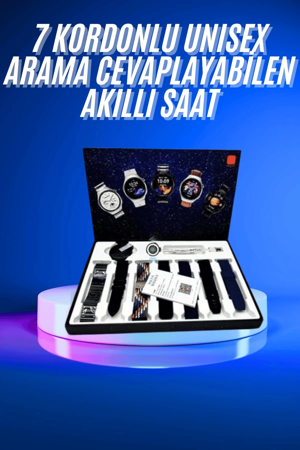 Akıllı Saat Çoklu Kordon Seçenekli Dokunmatik Ekran Nabız Sensörlü