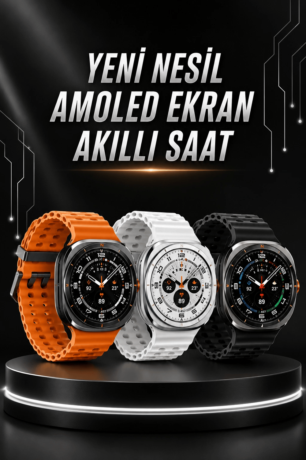 Akıllı Saat Müzik Dinleme Nabız Ölçer NFC ve GPS Uyumlu Sesli Asistan