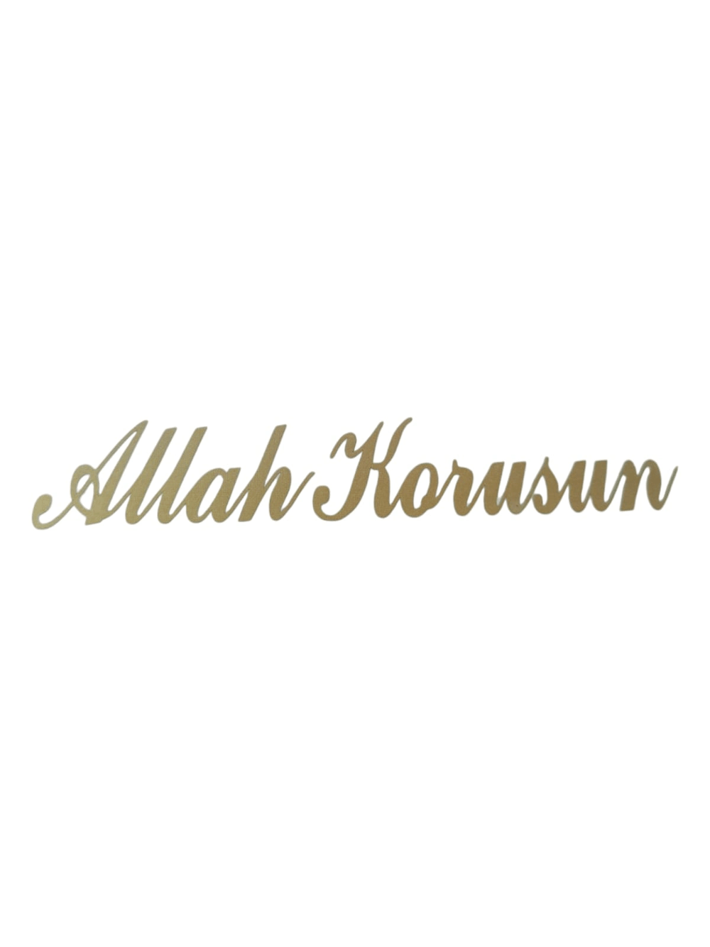 Allah Korusun Yazılı Oto Sticker Gold 14x3cm