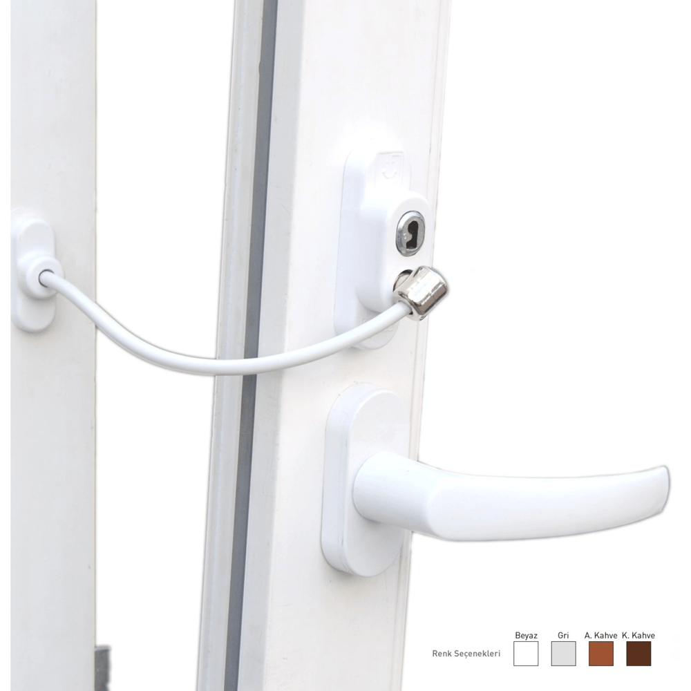 Anahtarlı Halatlı Pvc Kapı Pencere Emniyet Kilidi Bx40