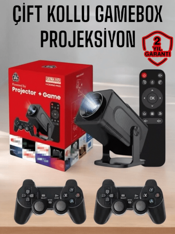 Android Projeksiyon ve Çift Kollu Game Box