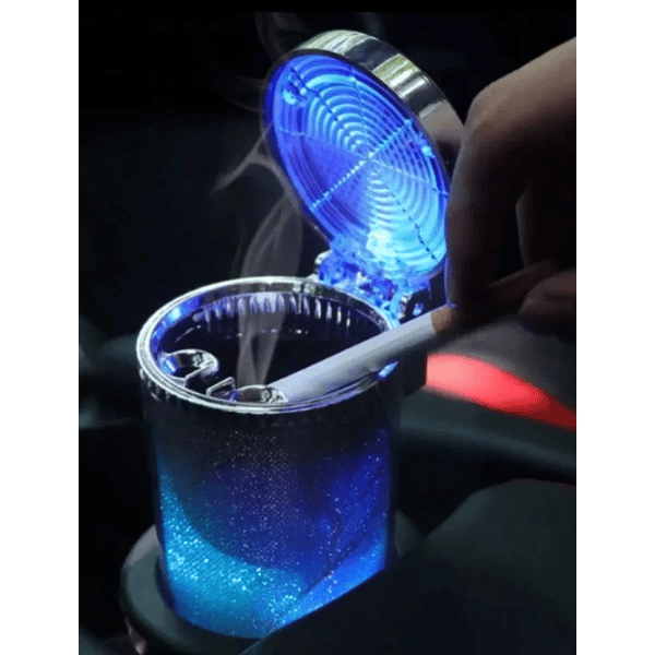 Araç İçi Oto Kokusuz Küllük RGB Işıklı Kapaklı