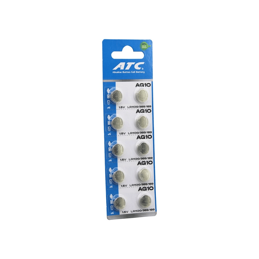 Atc Alkaline Button Battery Ag10 Lr-1130/389/189 Düğme Pil Alkalin 1.5v 10lu Kart Bx40