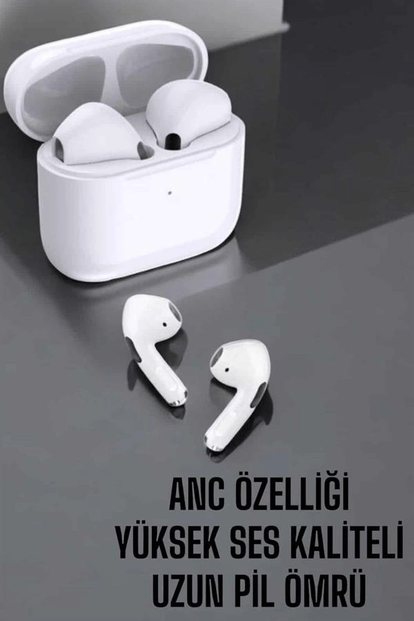 Beyaz Yeni Nesil Pro Bluetooth Kulaklık Yüksek Ses Kaliteli ANC Özelliği