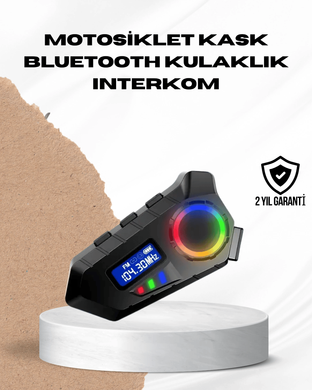 Bluetooth 5.4  İnterkom IP65 Toz ve Su Geçirmez LED Göstergeli