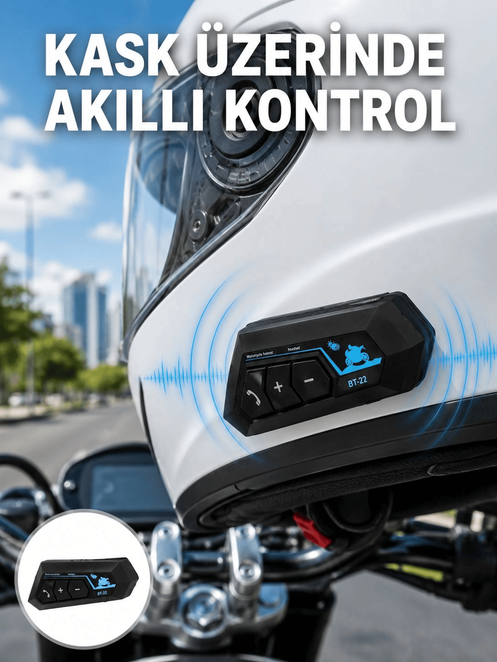 Bluetooth Kask Kulaklığı Intercom 5.0 Bluetooth Android ve İOS Uyumlu Yeni Nesil