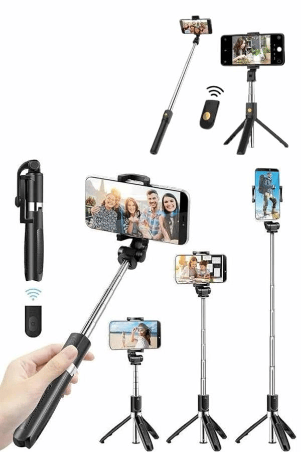 Cep Telefonu Tripod Standı Manyetik Selfie Sopa Bluetooth Uzaktan Kumandalı