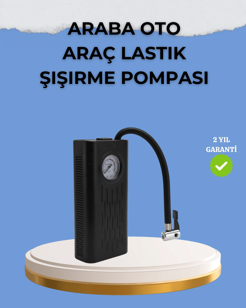 Çok Fonksiyonlu Dijital Gösterge Elektrikli Lastik Pompası