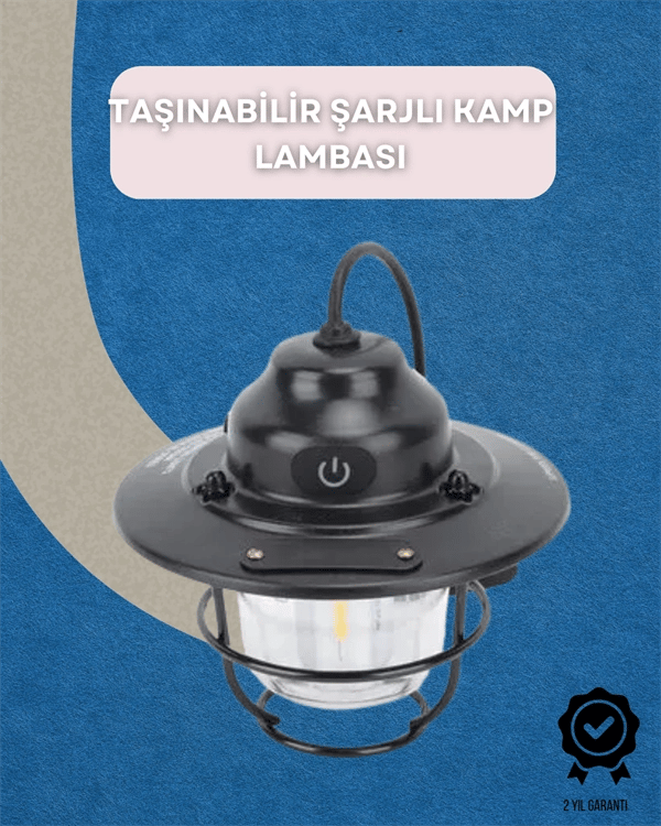Dış Mekan İçin Şık LED Fener – 4400mAh Pil, IPX4 Su Geçirmez, Asılabilir