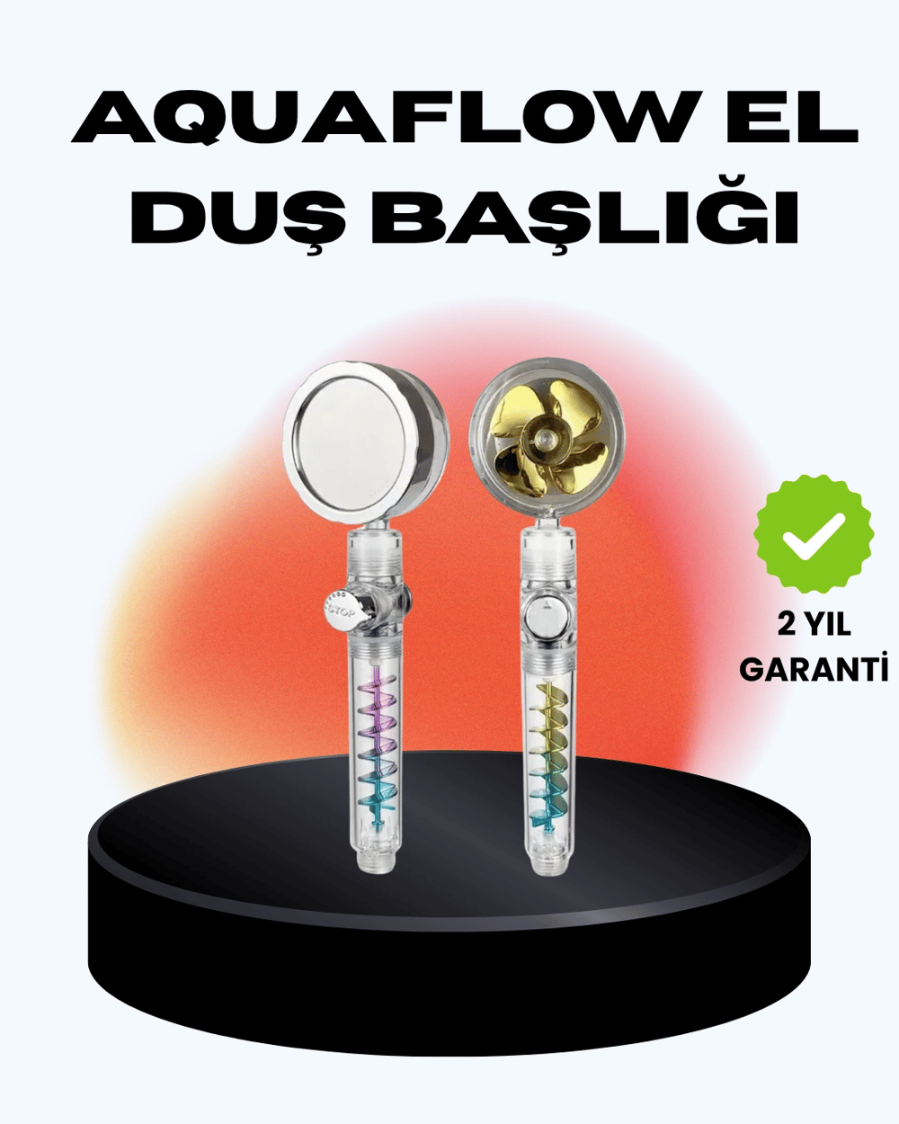 Döner Pervaneli El Duşu Başlığı – Su Tasarruflu, Basınç Artırıcı, Yağmur Etkili