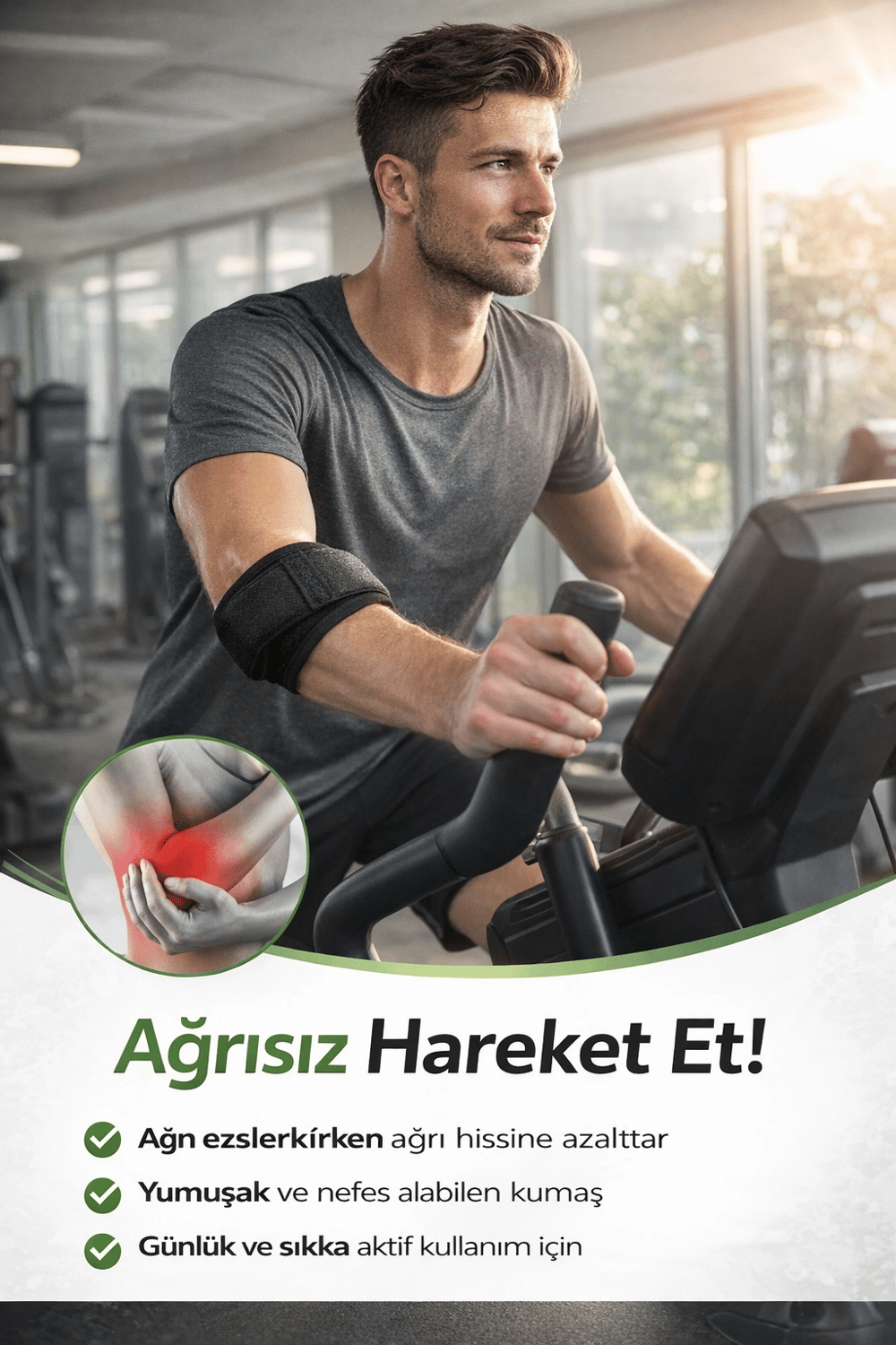 Epikondilit Bandajı – Tenisçi & Golfçü Dirseği İçin Ayarlanabilir Destek