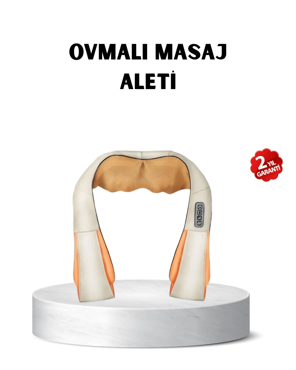 Ergonomik Ovmalı Masaj Aleti – Isıtmalı, Yoğurmalı, Boyun ve Bel Rahatlatıcı Masaj Makinesi