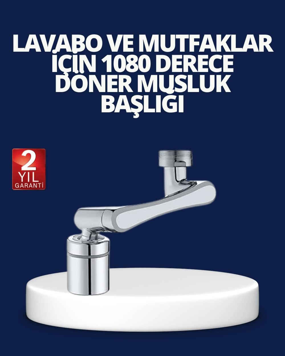 Esnek 1080° Musluk Başlığı 3 Eklemli Hareketli Su Modlu Lavabo Aparatı