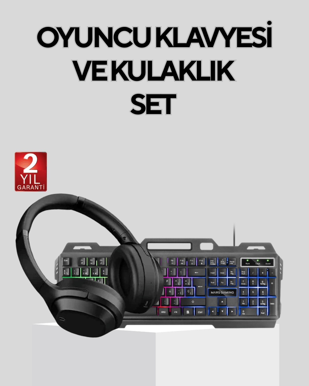 Gaming Set Işıklı Klavye Mouse + Bluetooth 5.2 Kulaklık Oyuncu Paketi