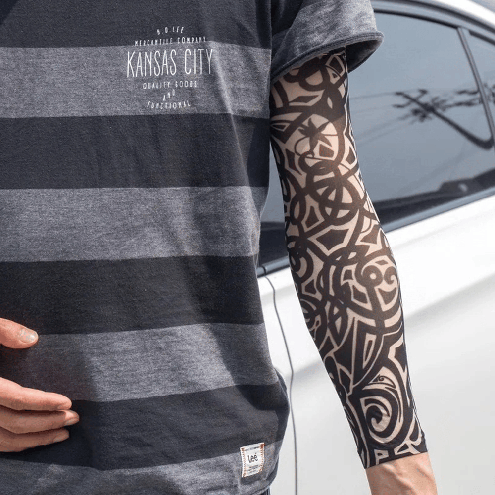Giyilebilir Kol Dövmesi Çorap Dövme 3d Baskılı Kol Bacak Dövme 2 Adet Model 13 Bx40