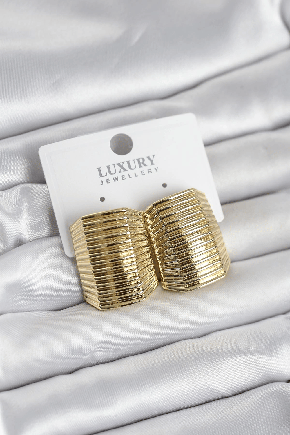 Gold Renk Pirinç Vintage Esintili Statement Küpe