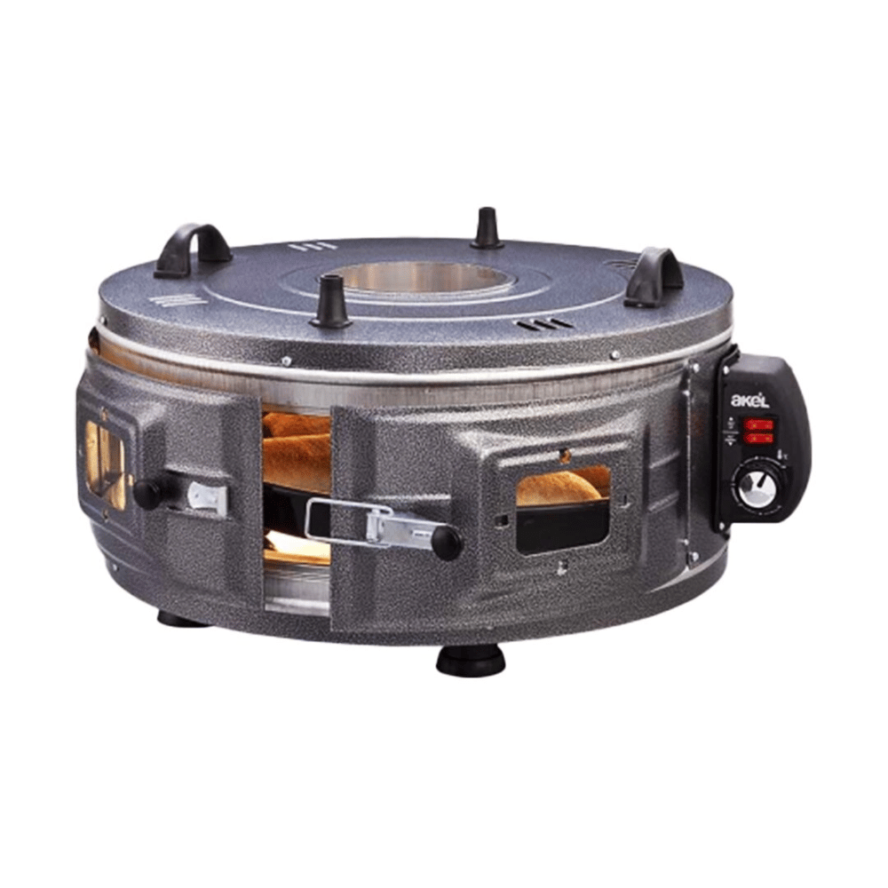 Gross Yuvarlak Davul Fırın Standart Ayarlanabilir Termostat = 50°c-320°c 1300w - 53cm Alüminyum Tepsi Ön - Üst Gözetleme Camı Bx40