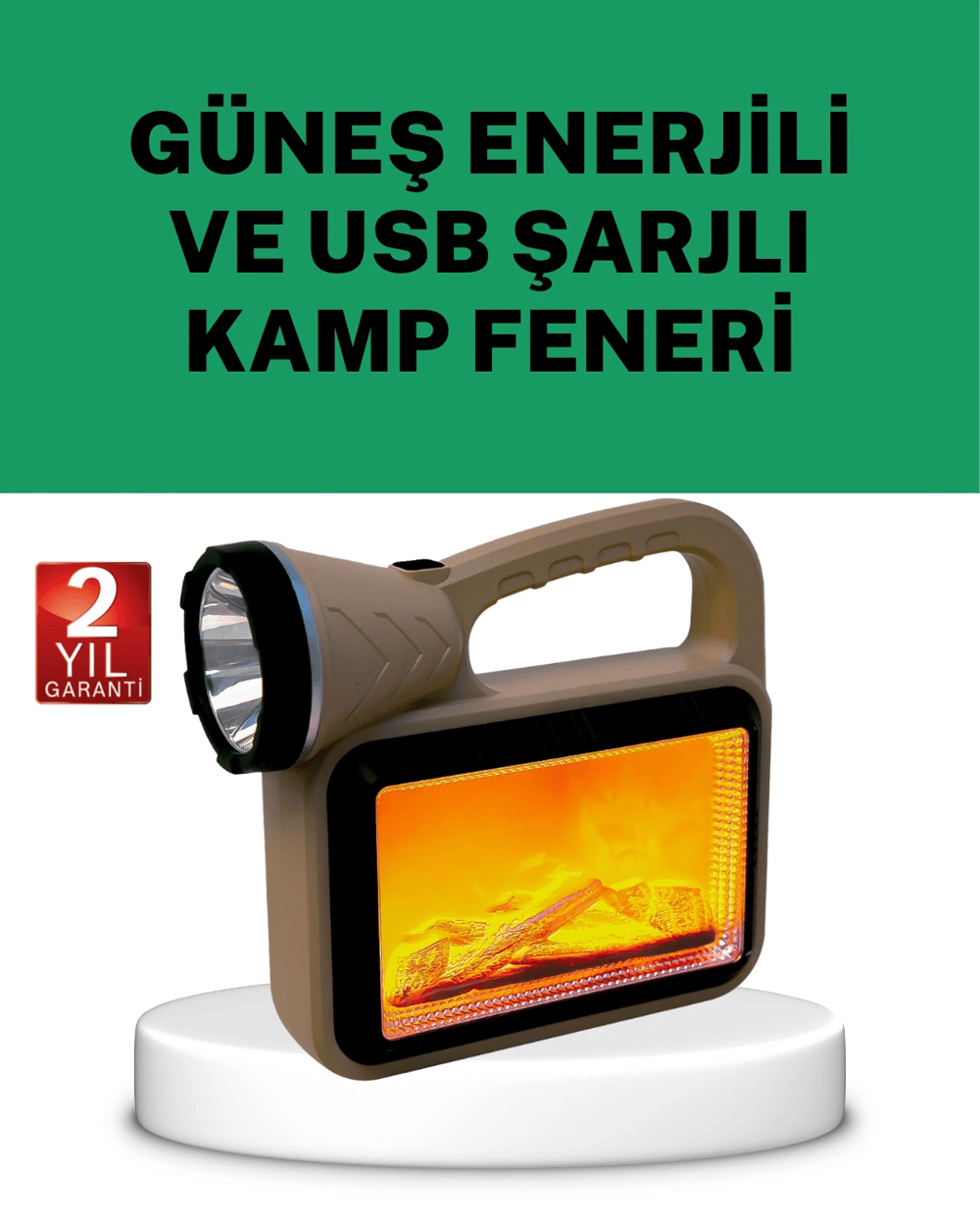 Güneş Enerjili Alev Efektli Lamba – COB Teknolojili, Dış Mekan Aydınlatma