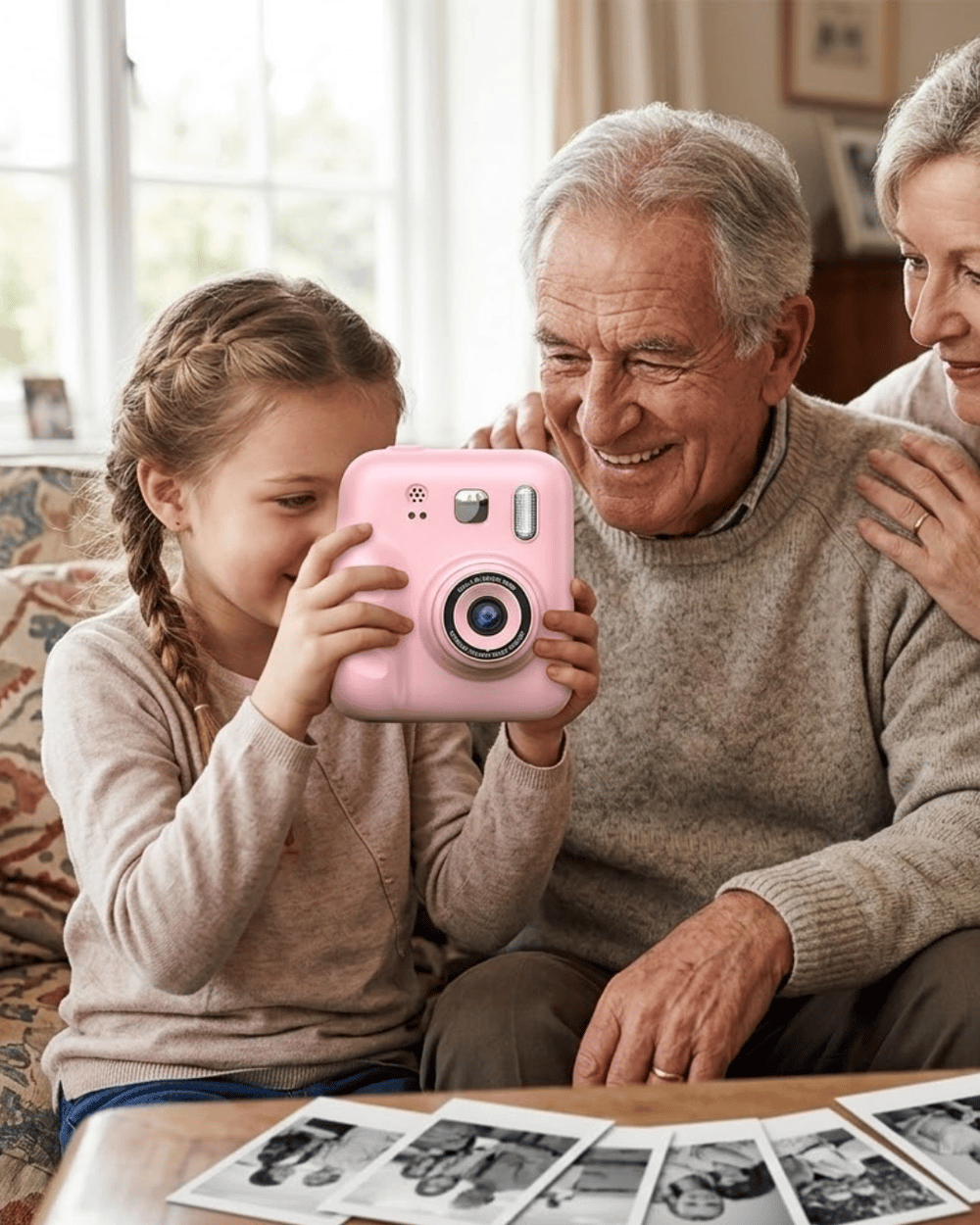 HD Ekranlı Çocuk Fotoğraf Makinesi Video Kayıt ve Baskı Kağıdı Kalem Hediyeli