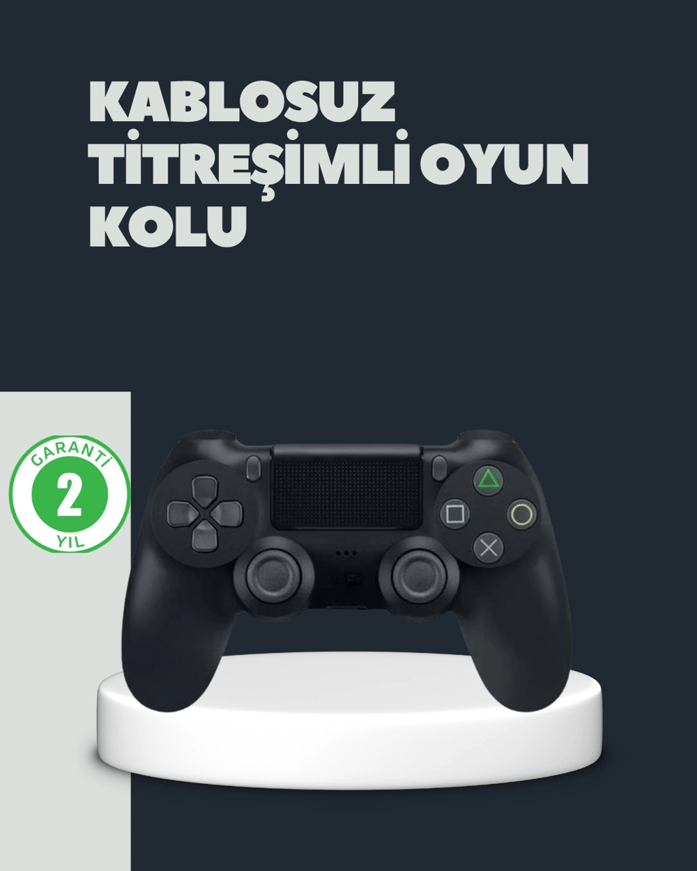 Kablosuz Titreşimli Oyun Kolu – PS4 Uyumlu Ergonomik Tasarım ve Uzun Pil Ömrü