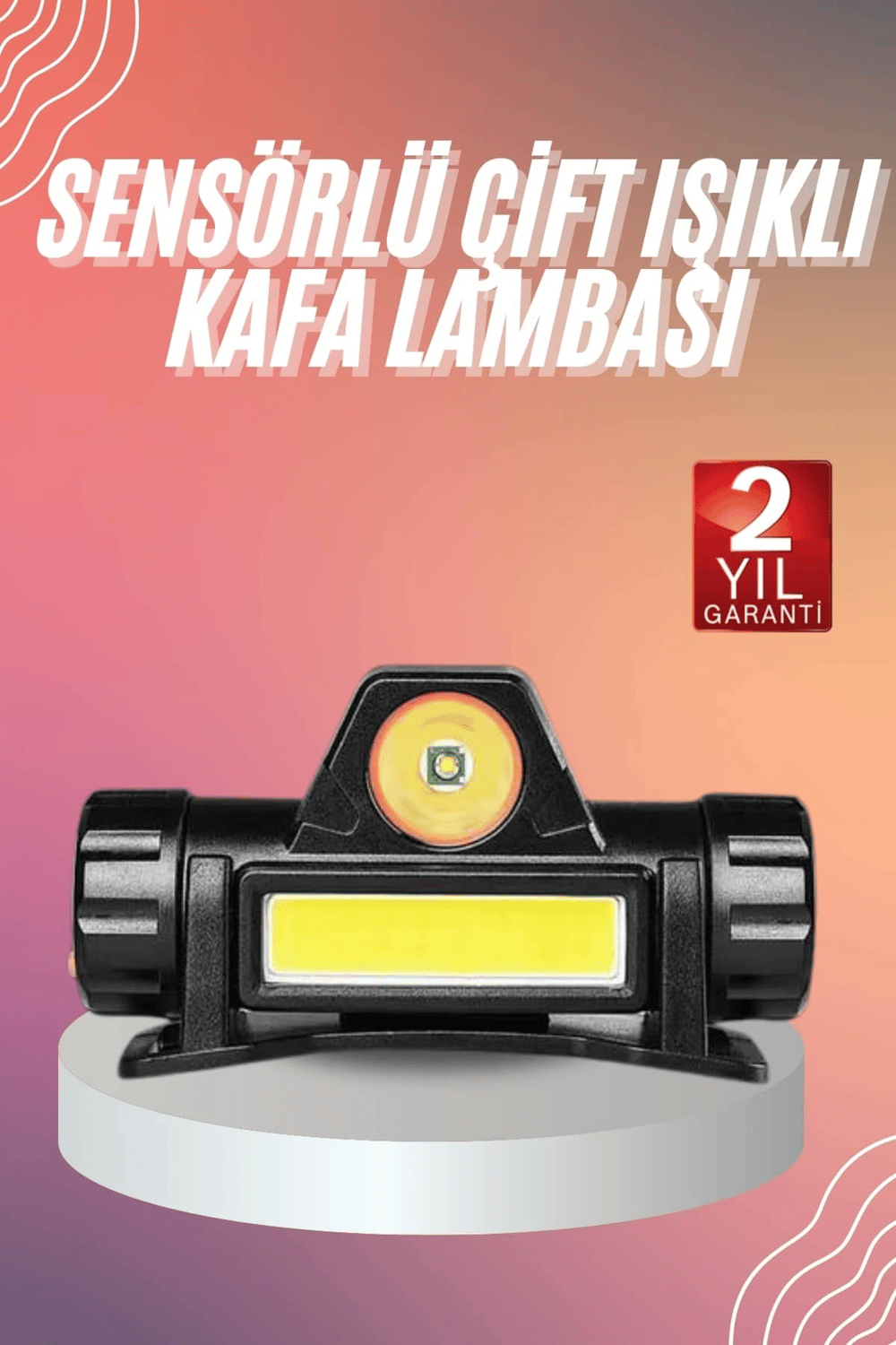 Kafa Lambası Çalışma Işığı Kafa Feneri Şarjlı Mıknatıslı Fenerli