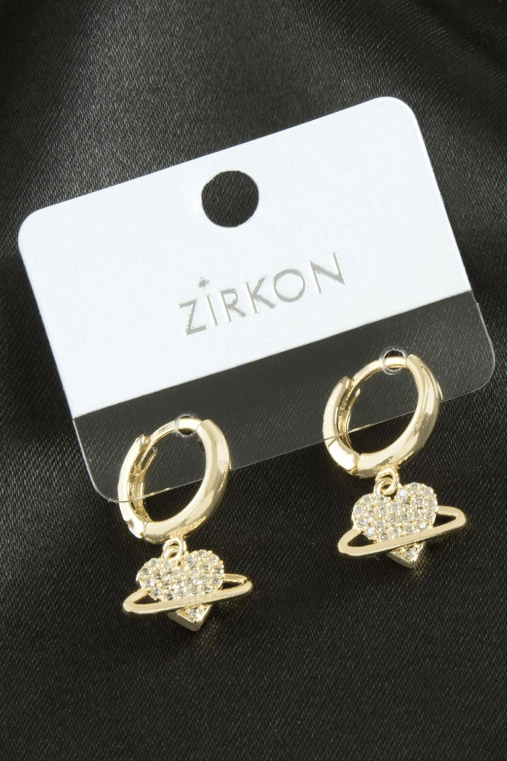 Kalp Zirkon Taşlı Küpe