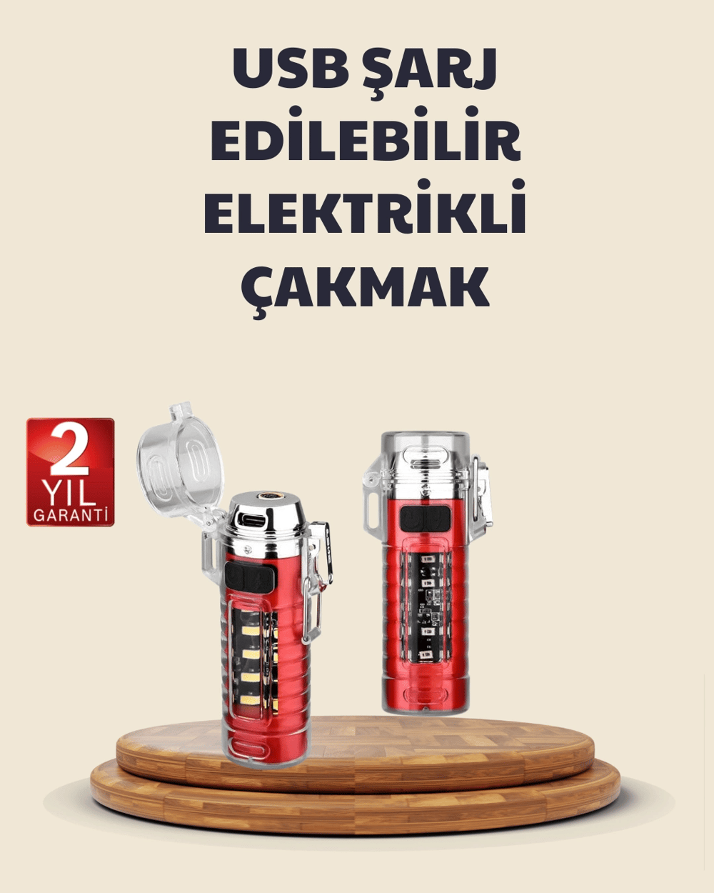 Kamp ve Outdoor İçin Çok Amaçlı Çakarlı Elektronik Çakmak
