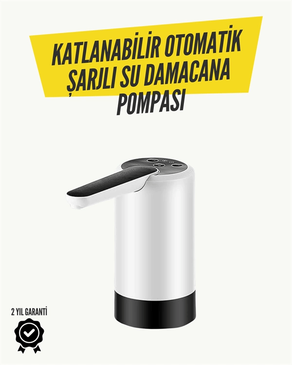 Katlanabilir Şarjlı Damacana Su Pompası Pratik Kullanım