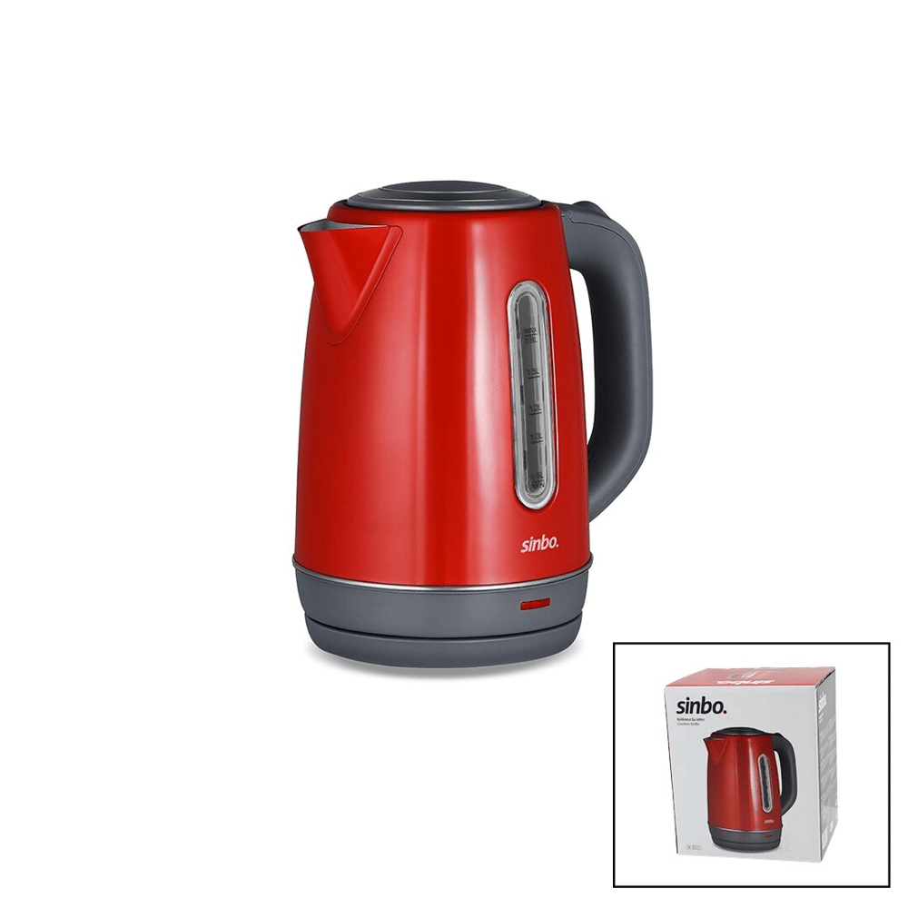 Kırmızı Çelik Kettle Su Isıtıcısı Kablosuz Kullanım 1.8lt 360 Derece Dönebilme Otomatik Kapanma Sk-8031 Bx40