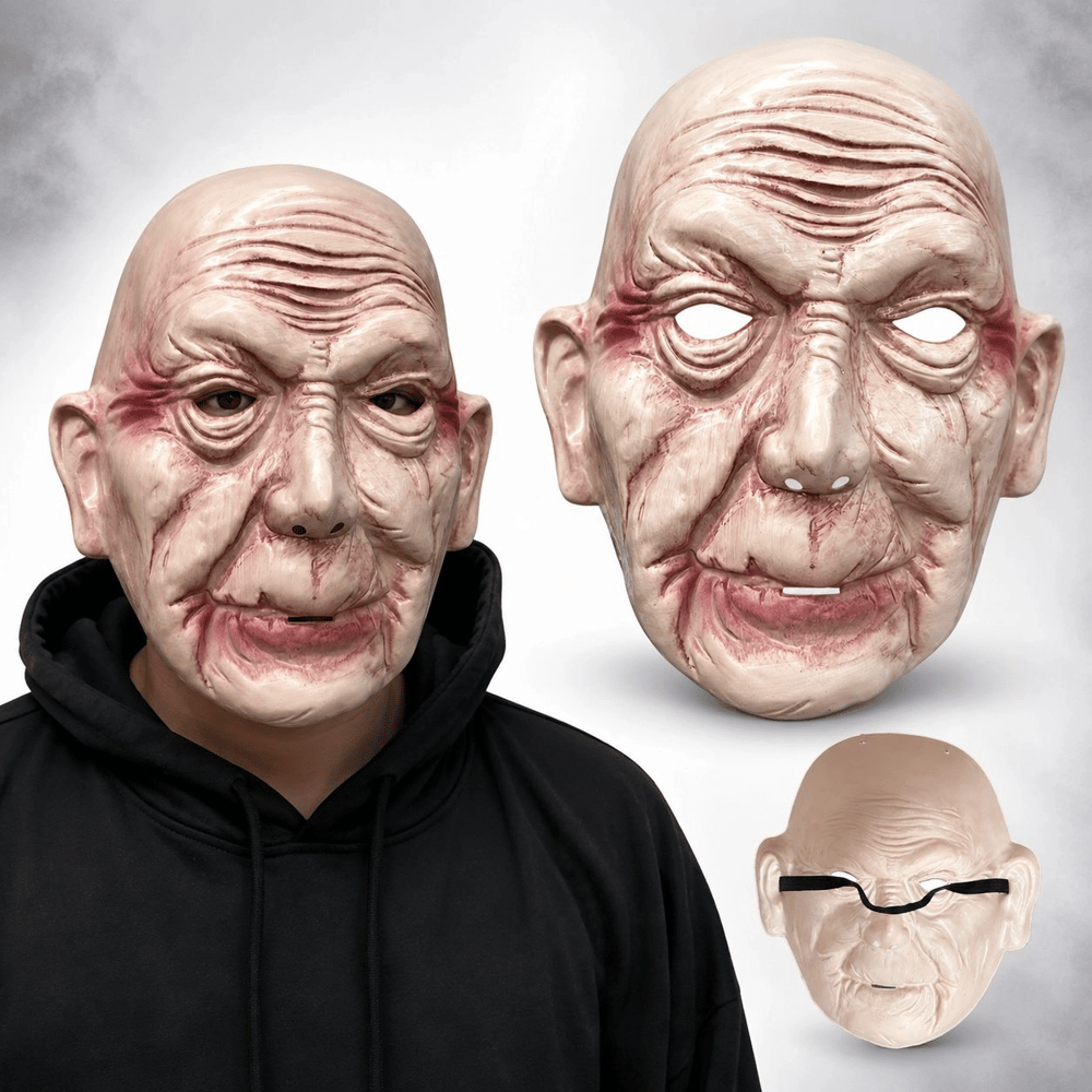 Korkunç Yaşlı Adam Gerçekçi İhtiyar Maske Bx40
