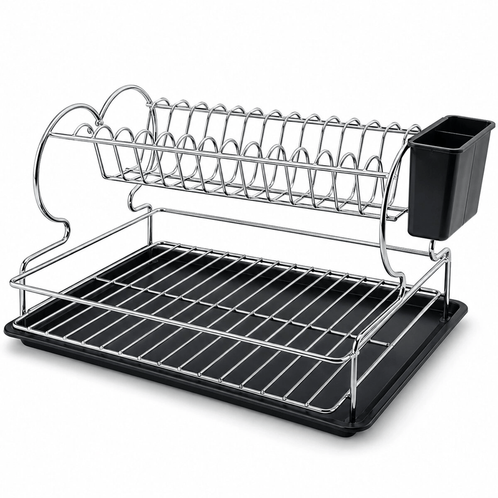 Krom - Metal 2 Katlı Tabaklık - Bulaşıklık Bx40