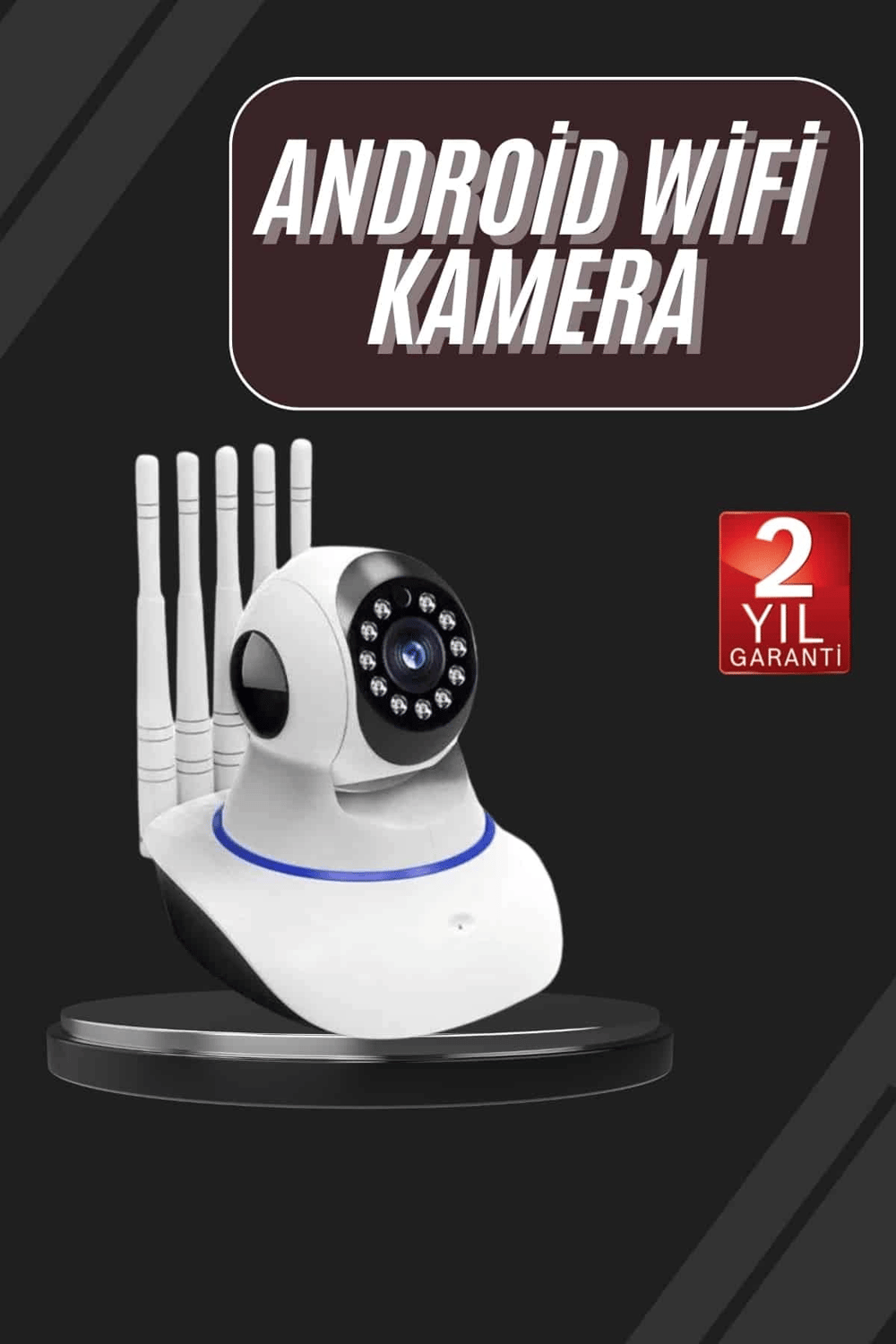 LED Aydınlatmalı 5 Antenli Motorlu 1080P Wifi Kamera Sensörlü