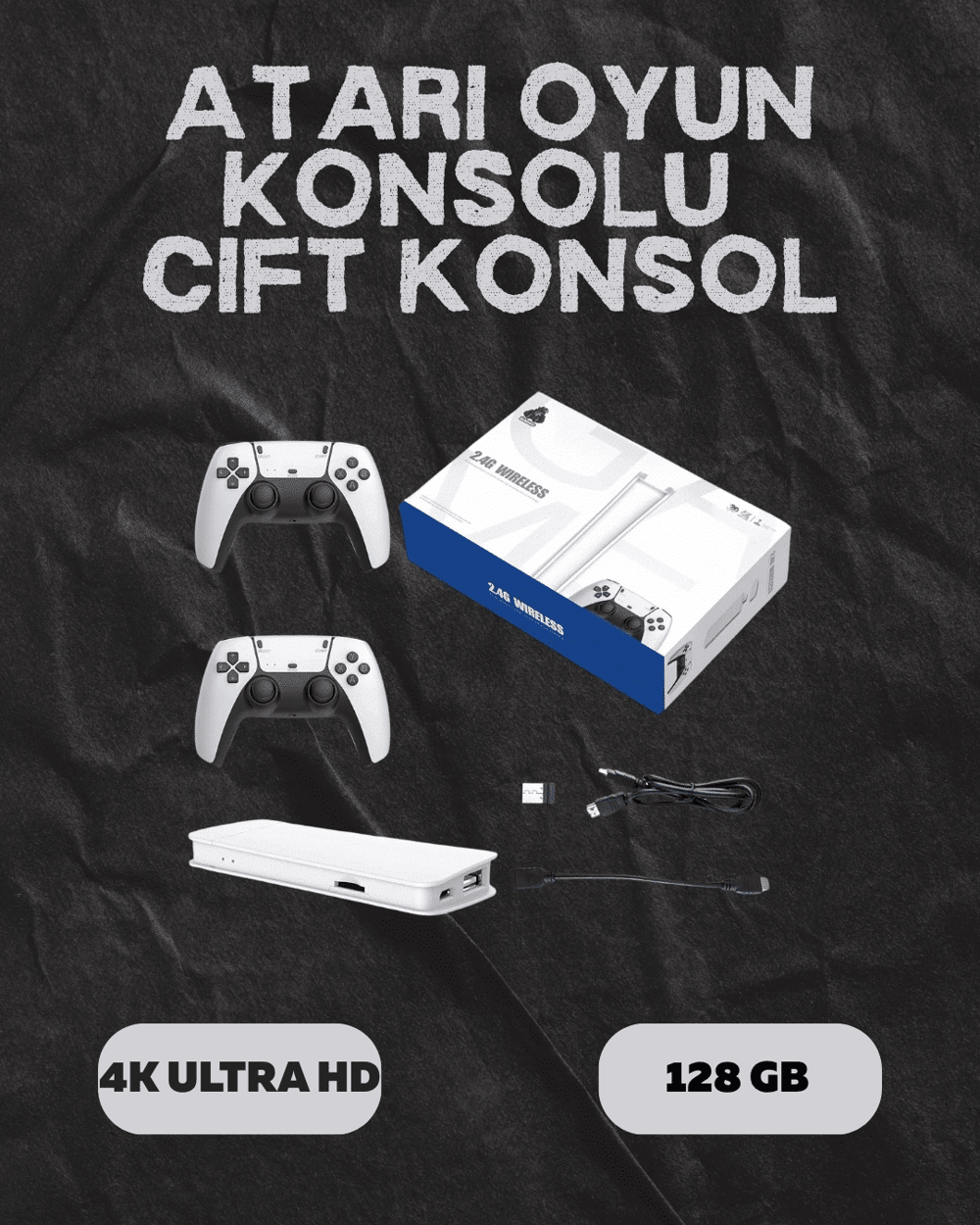M15 Retro Konsol – 20.000 Oyunlu, Çift Gamepadli, 4K HDMI