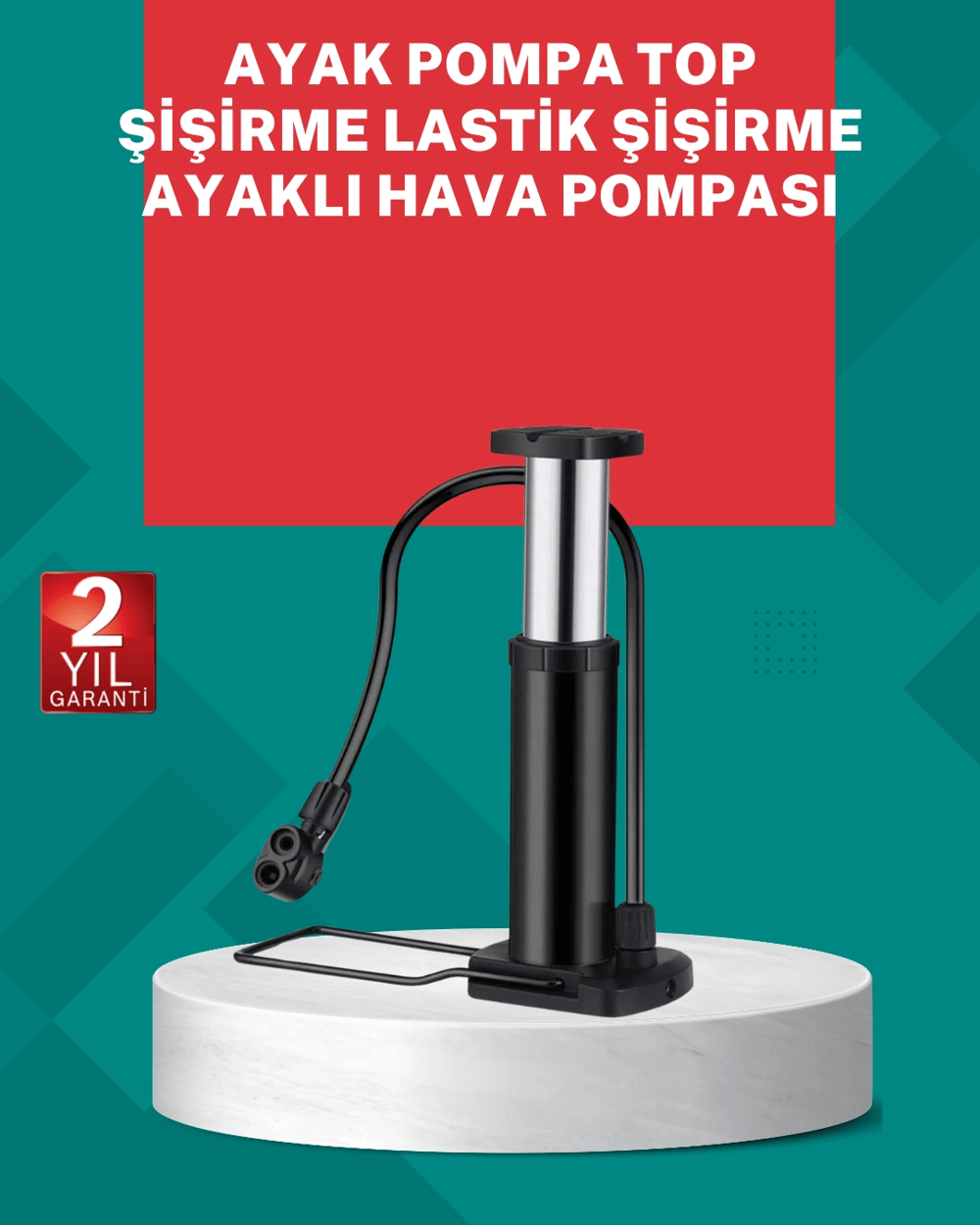 Manuel Ayak Pompası Extra Güçlü Lastik Şişirme Pompası