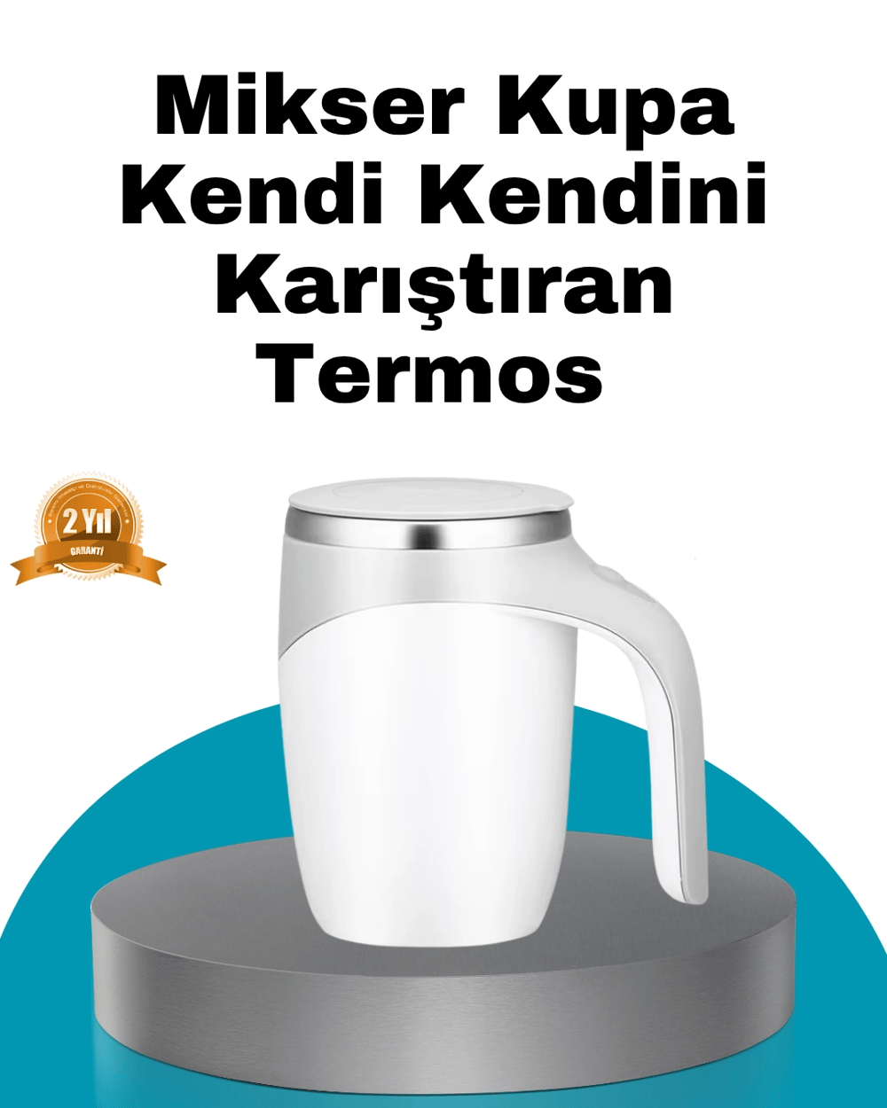 Manyetik Otomatik Karıştırma Bardağı – Şarjlı, Paslanmaz ve Pratik