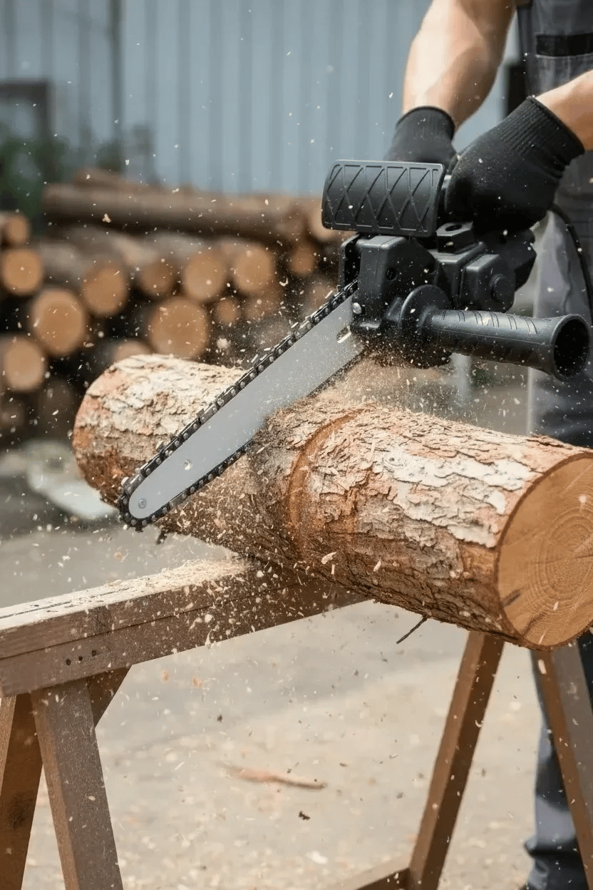 Matkap Ucuna Takılabilen Zincirli Dal Budama Aparatı Ağaç ve Bahçe Budama Testere Aparatı
