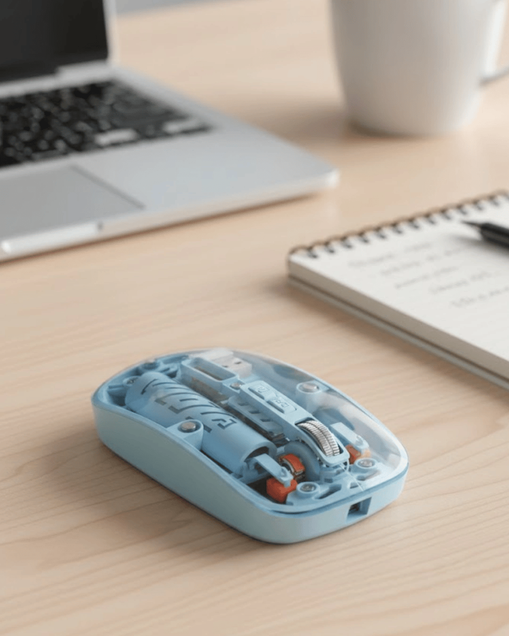 Mavi Kablosuz Mouse Bluetooth ve USB Çift Mod Bağlantılı