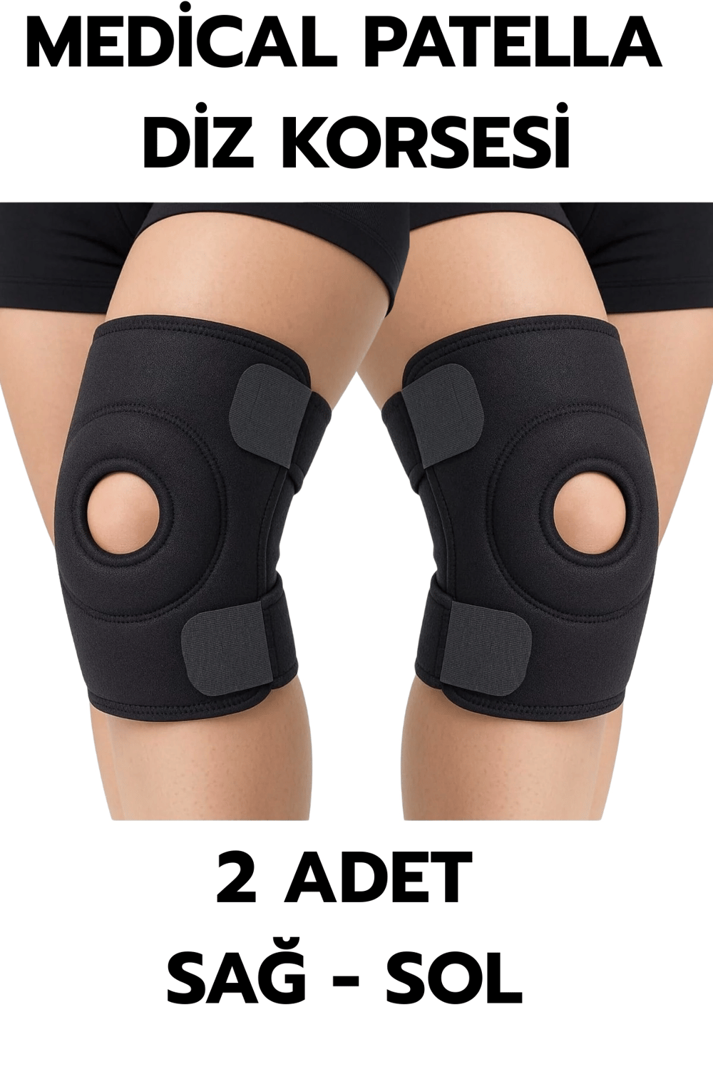Medical Patella Destekli Diz Korsesi İkili Sağ Sol Çapraz Bağ Menisküs Ağrısı Için Sporcu Dizlik